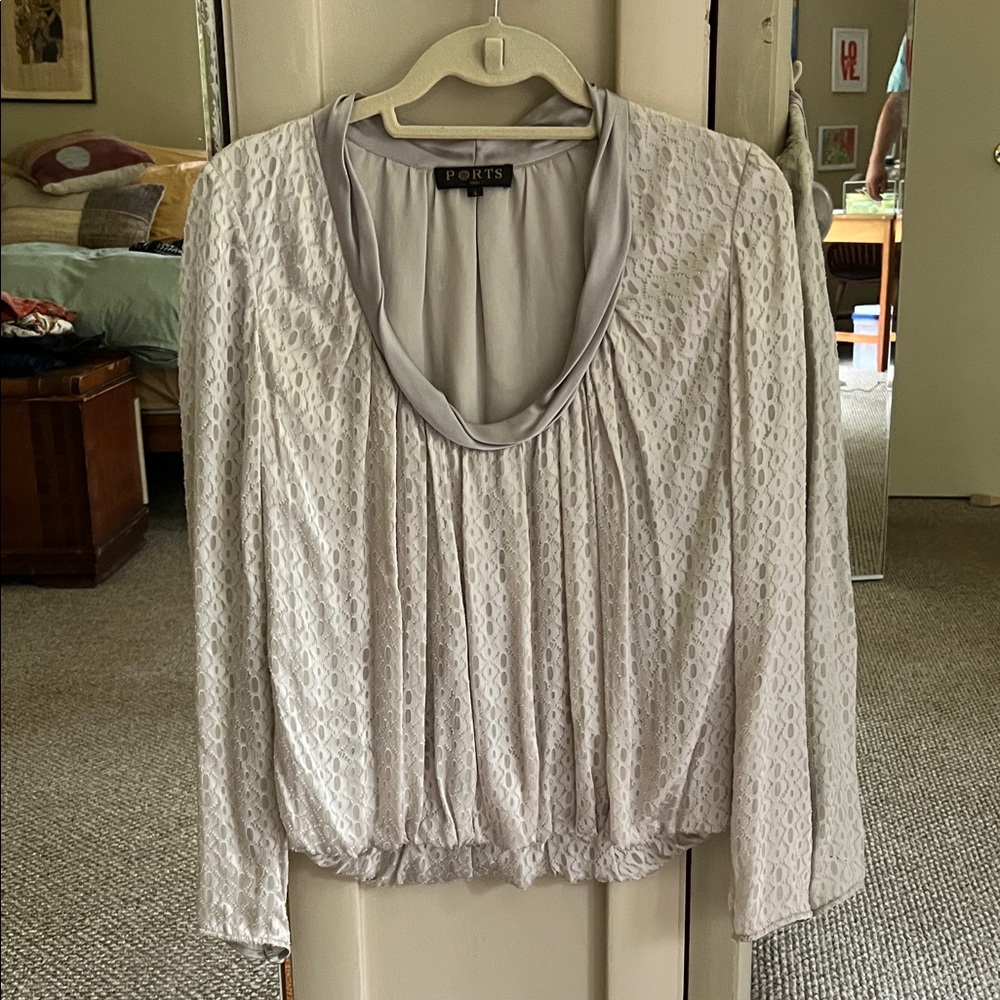 Silver-gray silk blouse